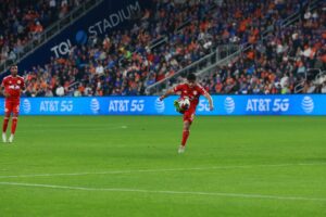 New York Red Bulls Midfielder Frankie Amaya With the Ball