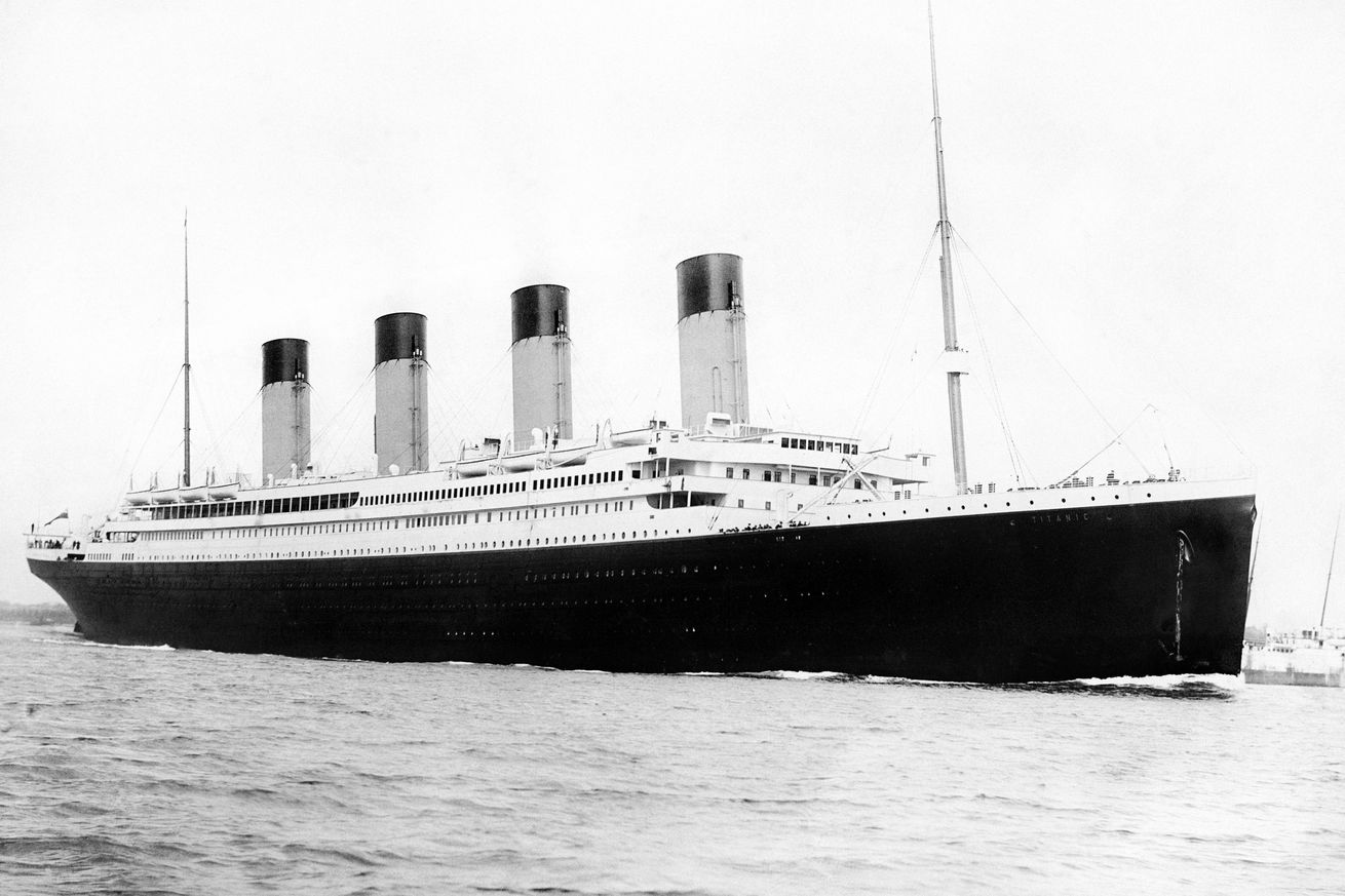 UK: RMS Titanic departing Southampton on 10 April 1912