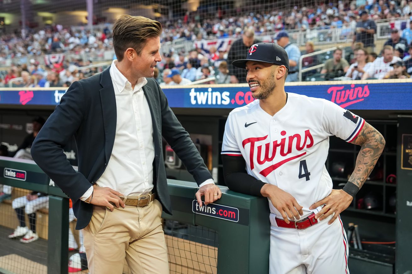 Current Twins Owner Joe Pohlad and Carlos Correa