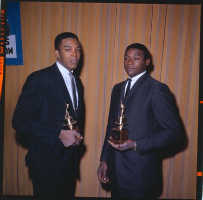 Tony Oliva and Richie Allen Holding Awards